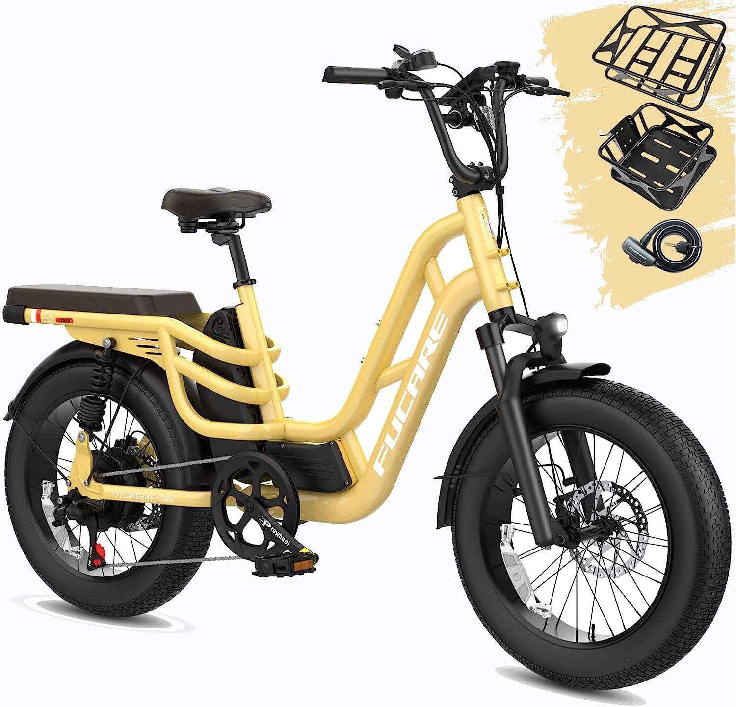 Fucare Libra 750W Electric Bike for Adults 32MPH 48V 20Ah LG Lithium Battery EBike with Full Suspension LCD Color Display 20*4.0 All-Terrain Fat Tire Shimano 7 Speed Snow Commute Electric Bicycles...