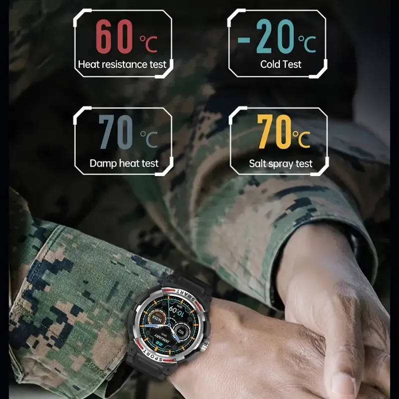 Reloj inteligente con auriculares, reloj deportivo redondo de 1,43 pulgadas, reloj inalámbrico 2 en 1 con escalones, calorías, para IOS y Android
