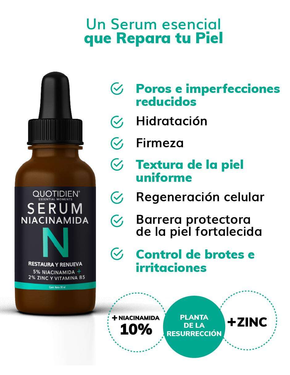 Serum Niacinamida + Zinc Skin Care Hidratante Suero Facial Quotidien 30ml