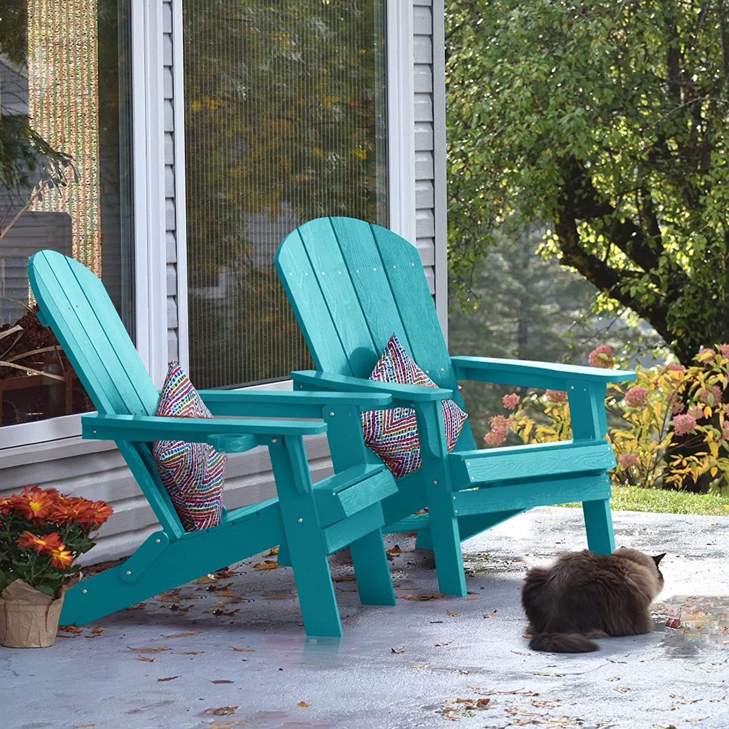Adirondack Chair .Patio Chairs 5 Steps Easy Installation.Widely Used in Outdoor. Fire Pit. Deck. Outside. Garden. Campfire Chairs