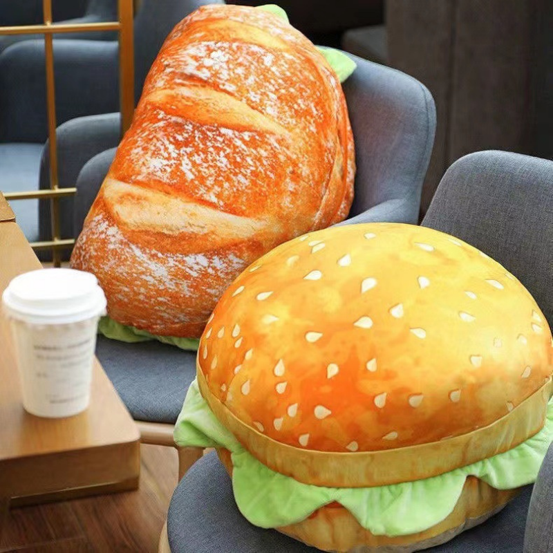 Kawaii Simulation Hamburger Bread Cushion Pillow