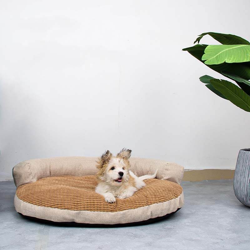 Corn Fleece Neck Guard Pet Bed Removable Indoor Dog Sofa Bed