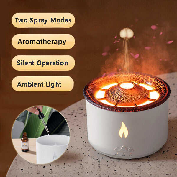 New creative ultrasonic essential oil humidifier. Volcano aromatherapy