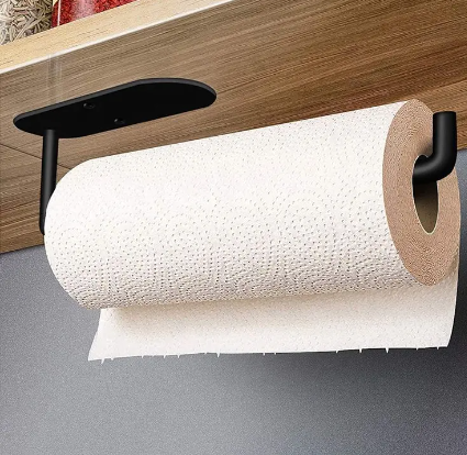 Stainless Steel No Drilling Bathroom Cabinet Under Tissue Holder 3M Adhesive Large Capacity Kitchen Paper Towel Roll Holder