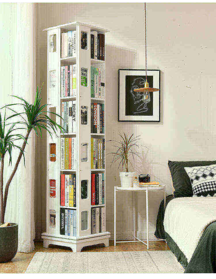 ⭐Beautiful and creative rotating bookcase storage rack
