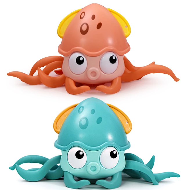 Kids Bath Toy Wind-up Clockwork Floating Cartoon Cute Octopus Bathroom Shower Fun Playing Water Diving Training Toys for Baby
