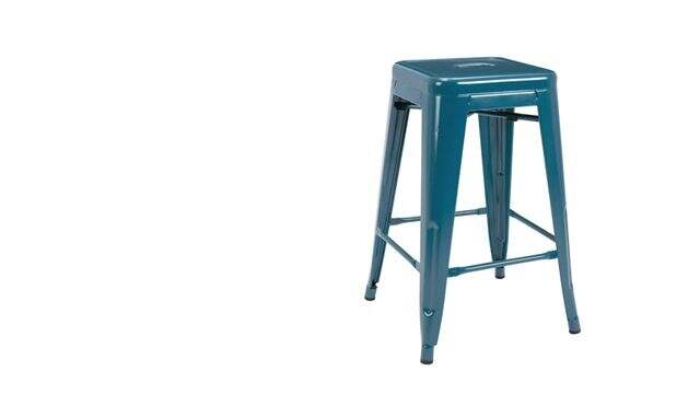24 Inch Metal Bar stools. Backless Counter Height Barstools. Indoor Outdoor Stackable Stools with Square Seat