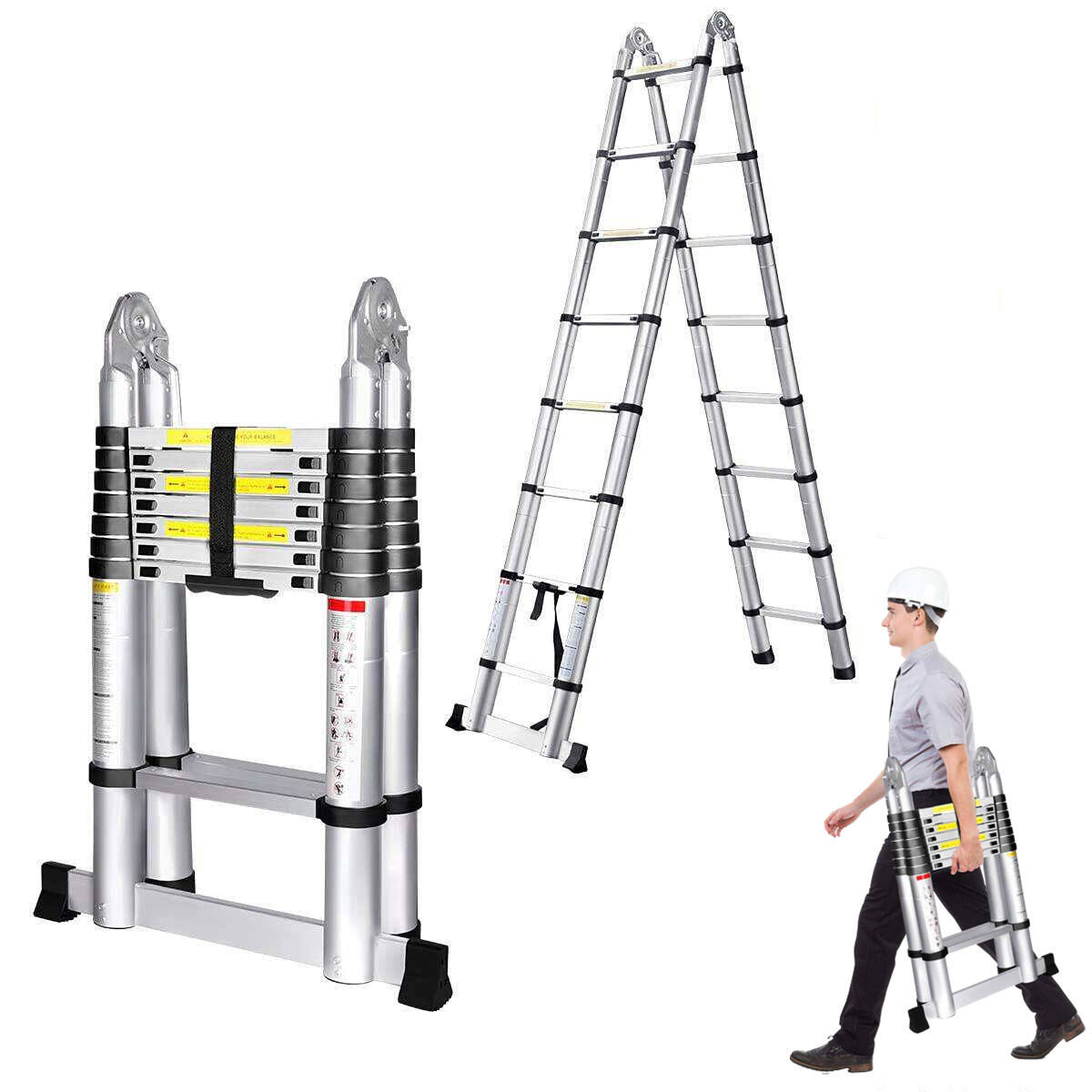 Folding telescopic ladder aluminum telescopic ladder